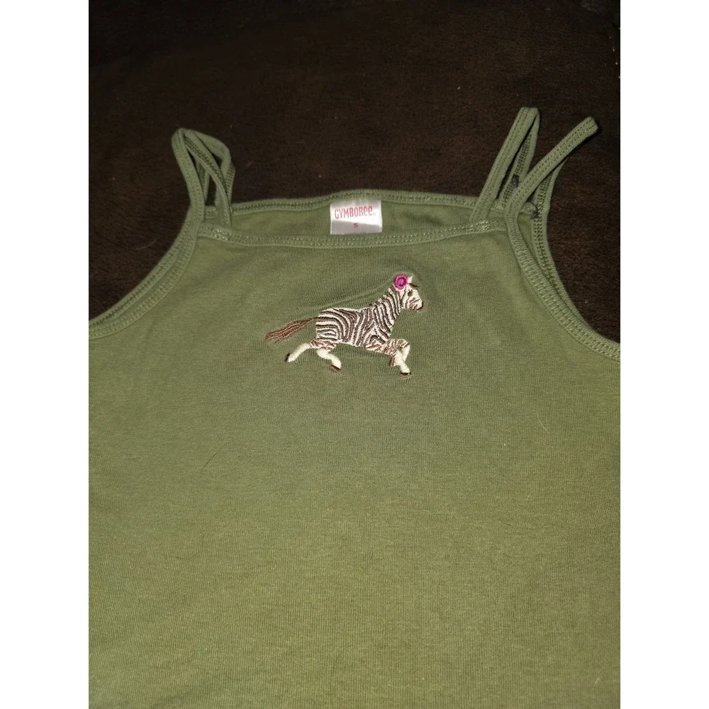 Gymboree savanna sunset zebra‎ green top size 5